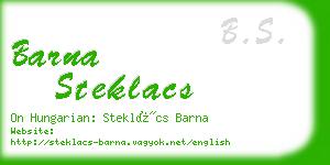 barna steklacs business card